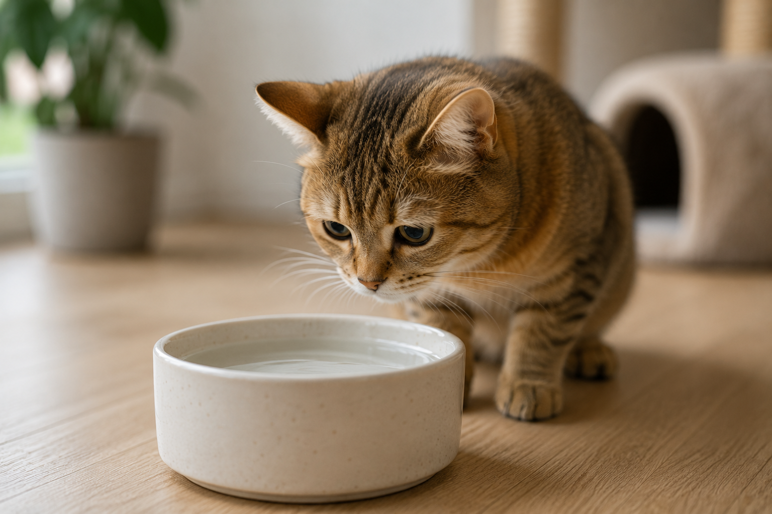 cat looking at water